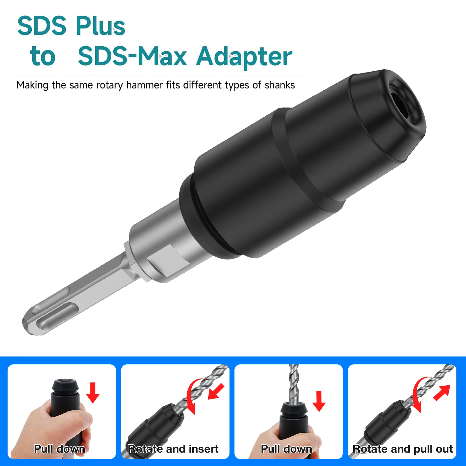 Hammer Drill Sds - SDS-Plus إلى SDS-Max محول للمطارق الدوارة