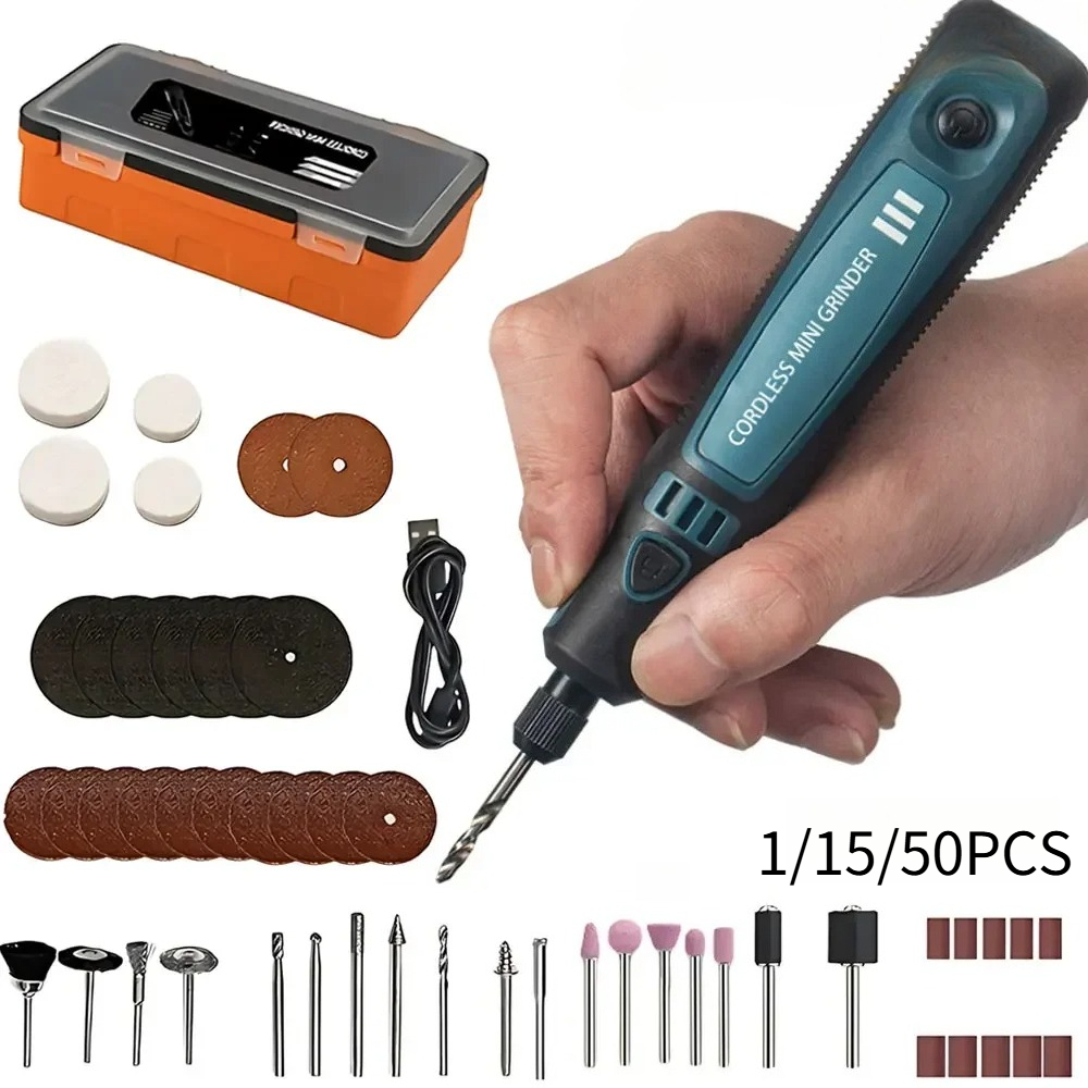Power Tools Wood - مطحنة كهربائية لاسلكية تعمل عبر USB،
