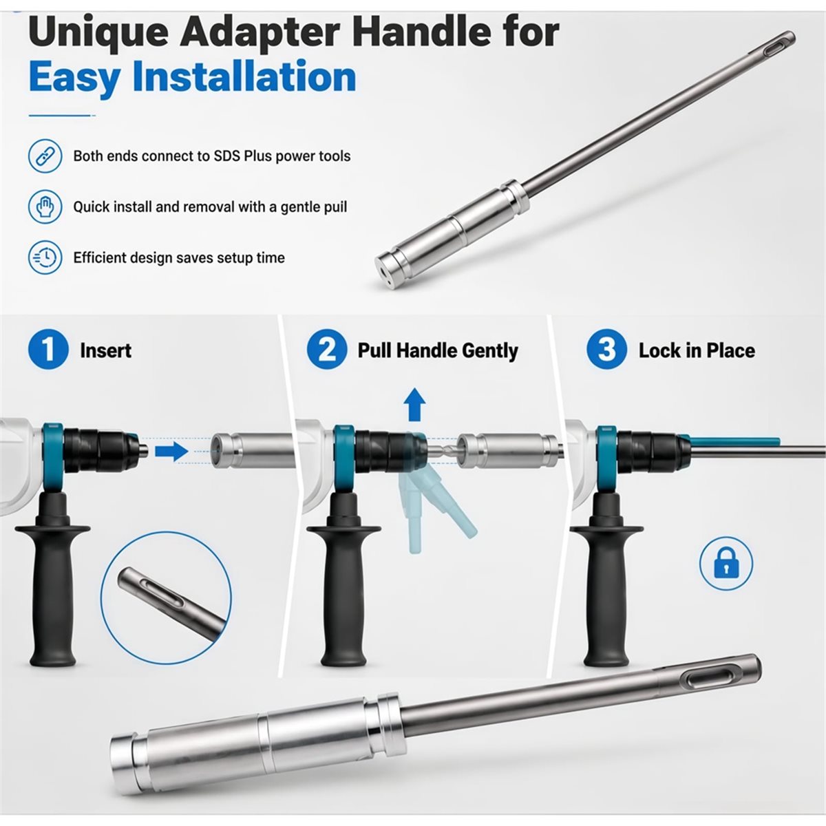 Hammer Drill Sds - يتناسب مع 3 قطع من قضبان