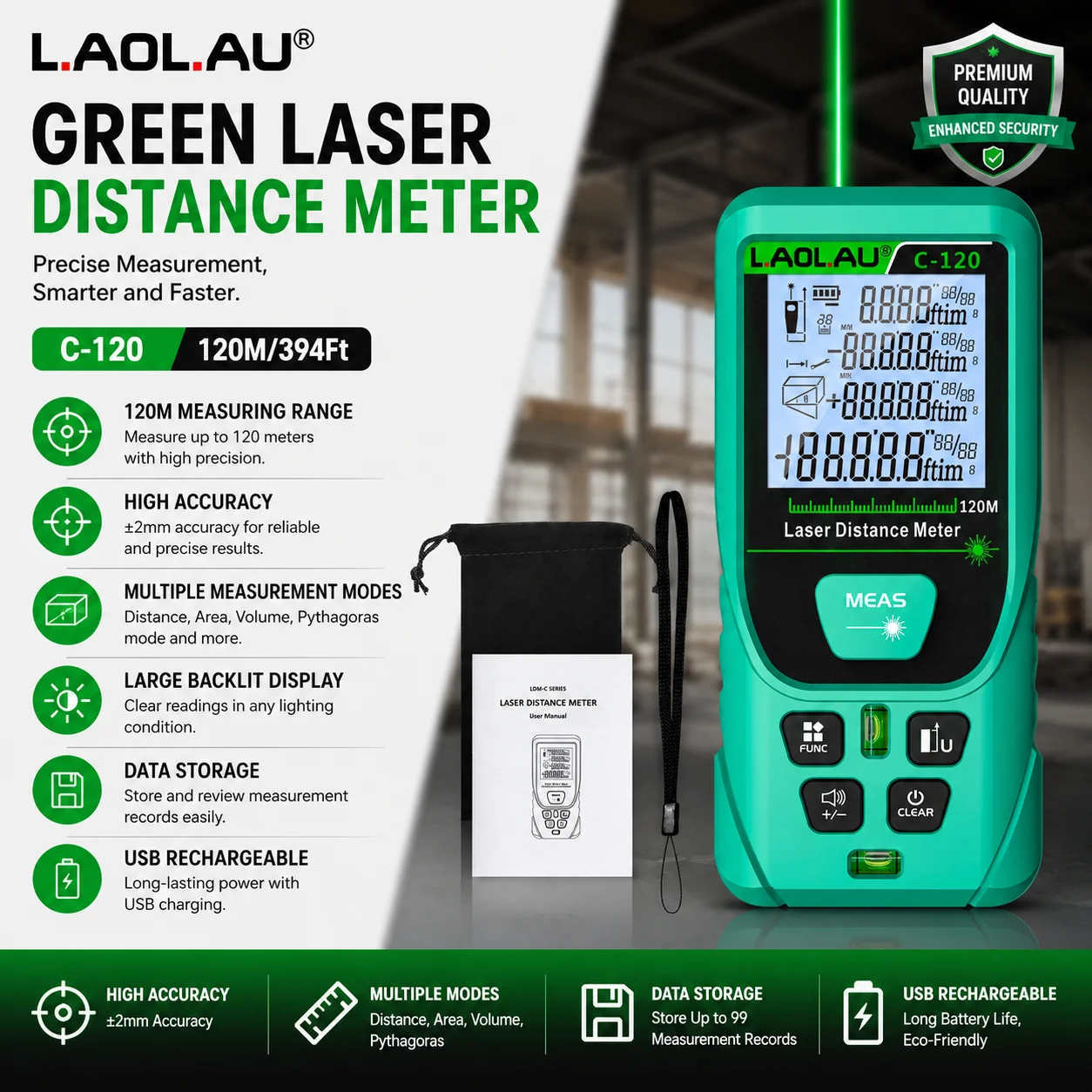 جهاز قياس المسافات بالليزر الر - مراجعة Power Tools Green وسعره