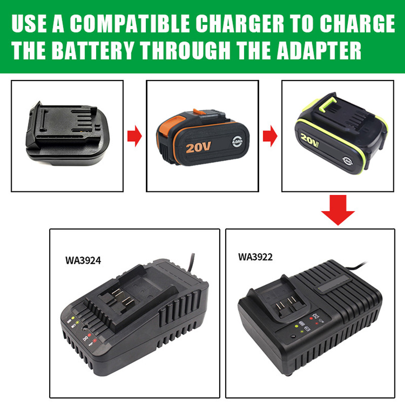 مهايئ بطارية محول ل Worx 4Pin  - مراجعة Power Tools Green وسعره